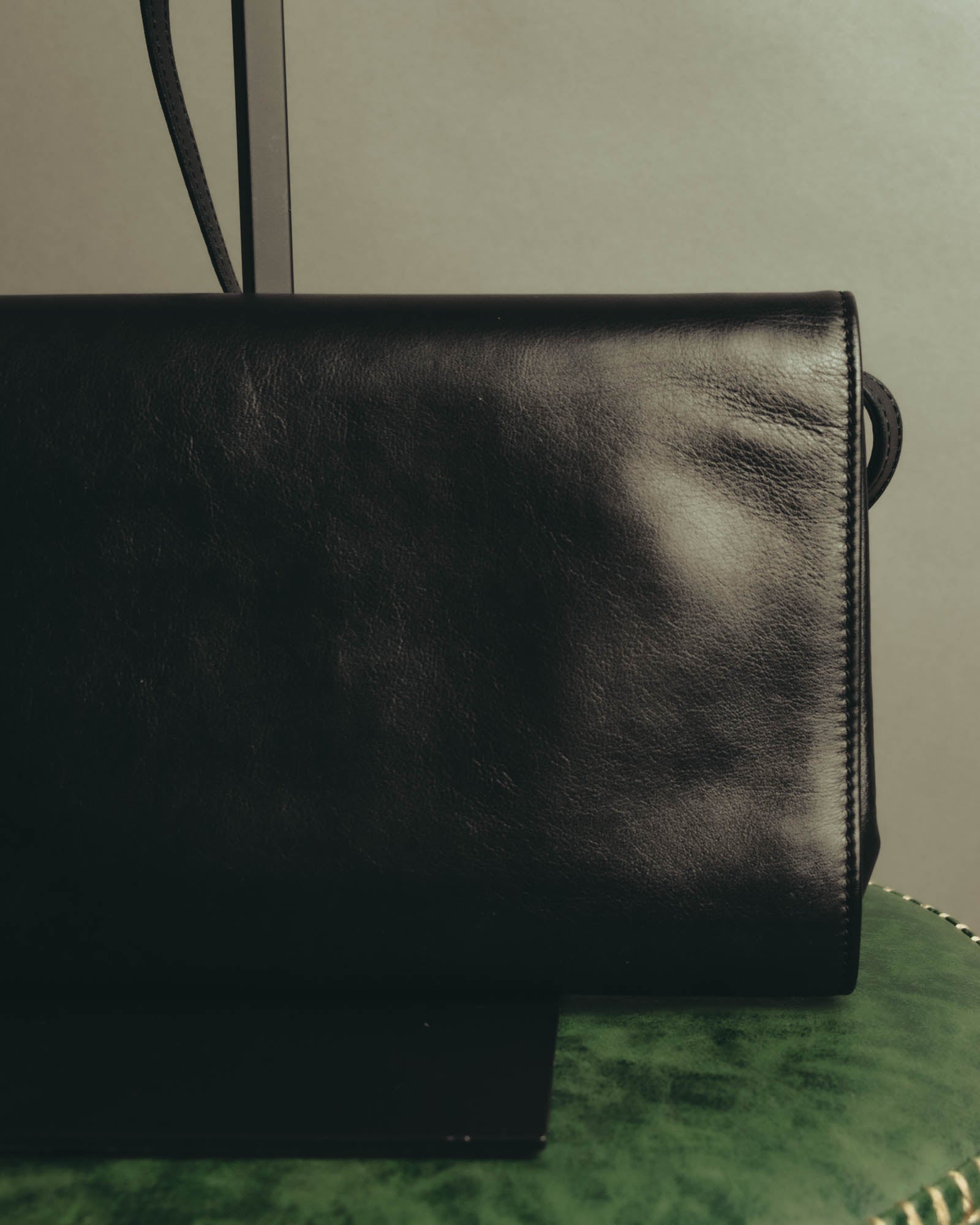 "CELINE" 70's-80's Classic horsebit leather shoulder handbag