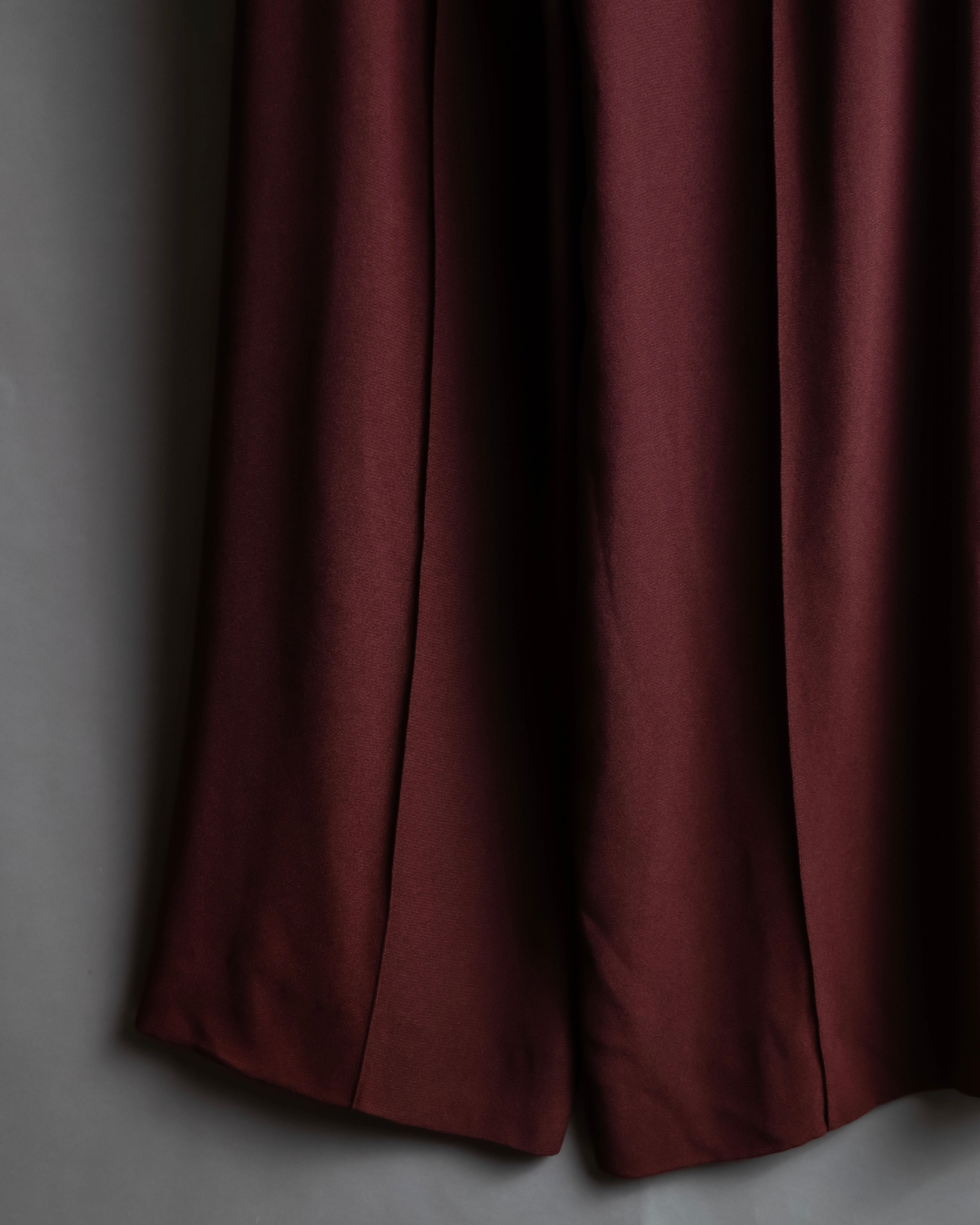 "JEAN PAUL GAULTIER" Beautiful drape burgundy wide slacks