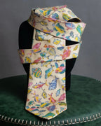 "GUCCI" Colorful fish motif silk neck tie