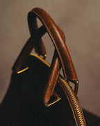 "LOEWE" 80's-90's Classic ostrich leather top handle handbag