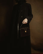 –SPECIAL– "CELINE" 70’s-80’s suede top handle ring closure handbag