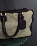 "GUCCI" GG pattern canvas leather combination boston bag