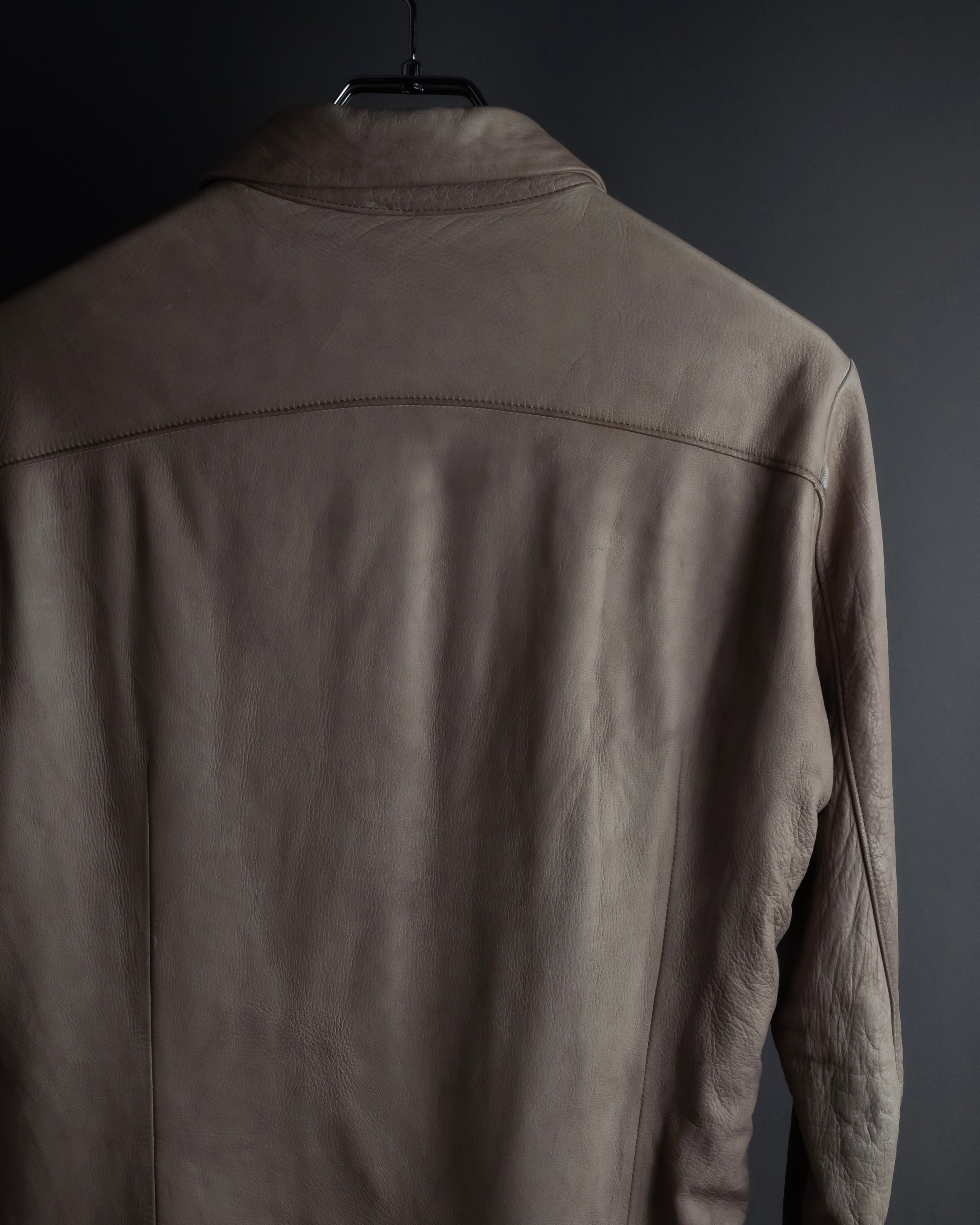 "ISAMU KATAYAMA" Dart-shaped deer leather shirt jacket