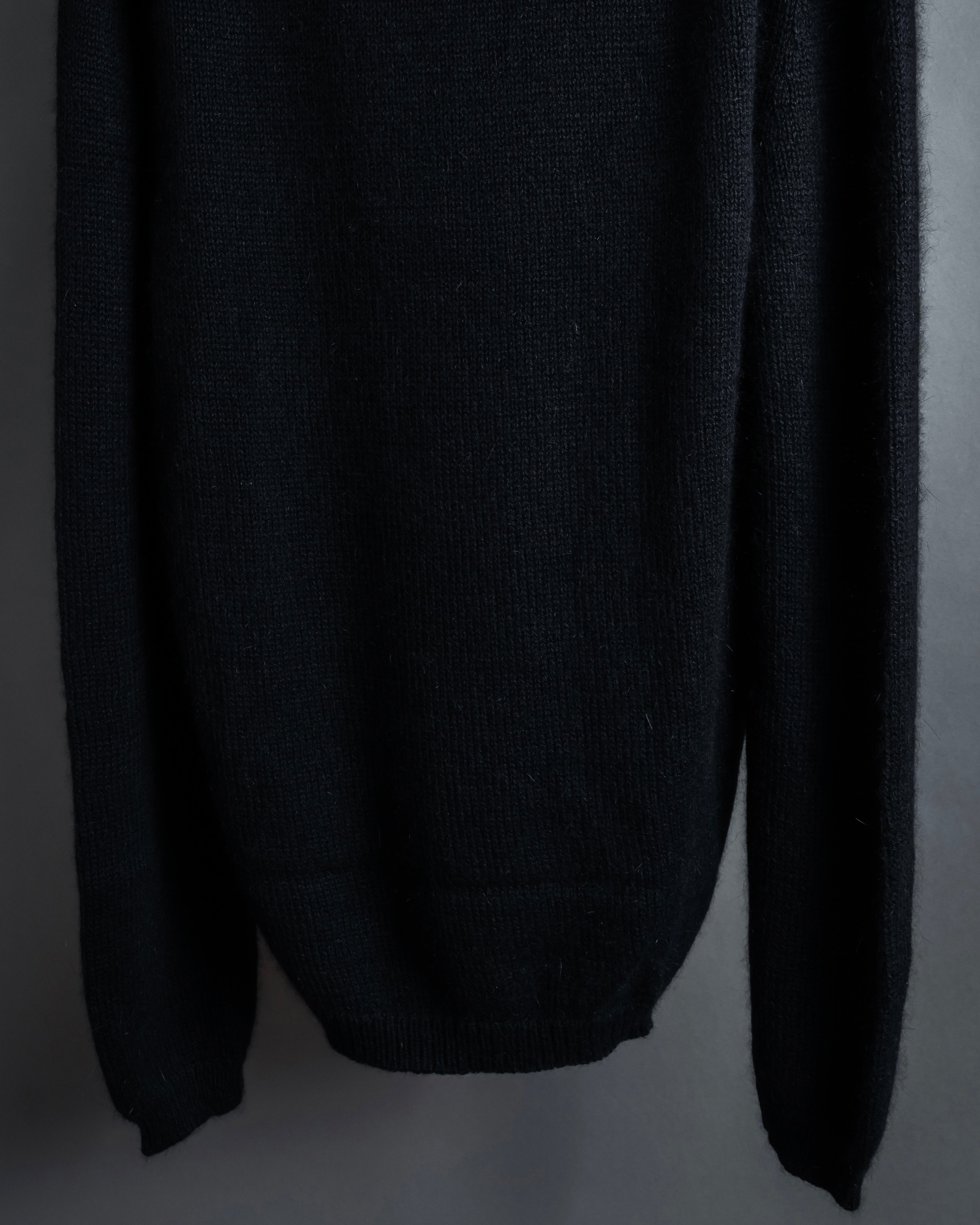 "GUCCI" Silky mix angora V-neck knit pullover
