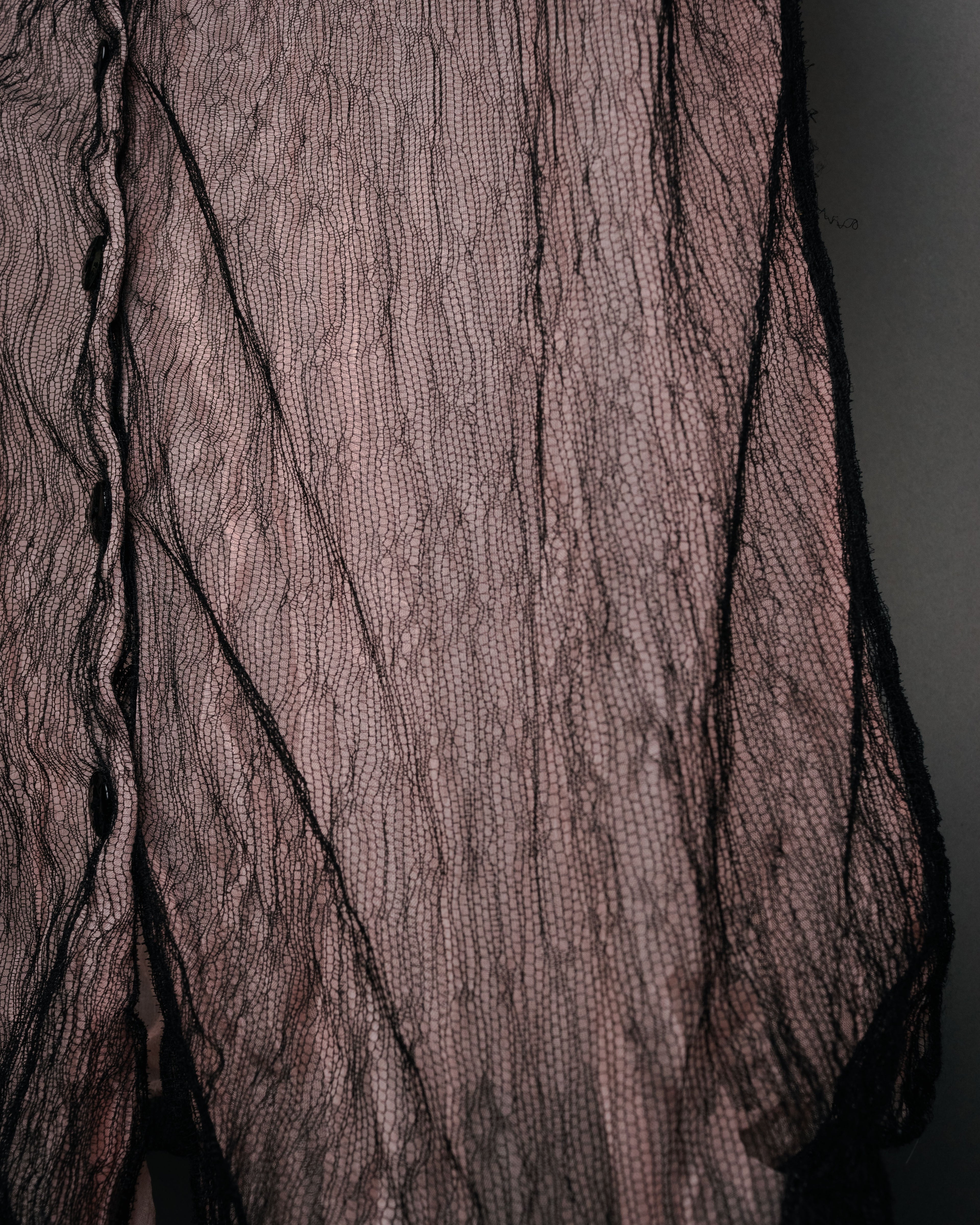 -SPECIAL- “CHANEL” 2014-2019 Sheer lace bow blouse