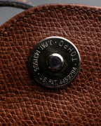 "Salvatore Ferragamo" Gold metal parts brown leather shoulder bag