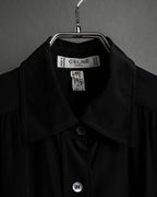 "CELINE" Triomphe embroidered design silk shirt