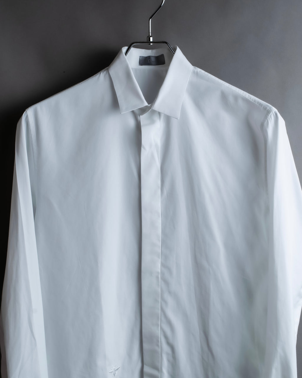 "Dior" Fly front design bee embroidery cotton shirt