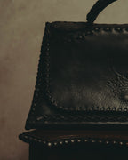 -SPECIAL- “FENDI” 80’s-90’s Coat of arms embossed whipstitched leather handbag