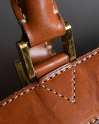 "CELINE" Macadam pattern leather combination boston bag