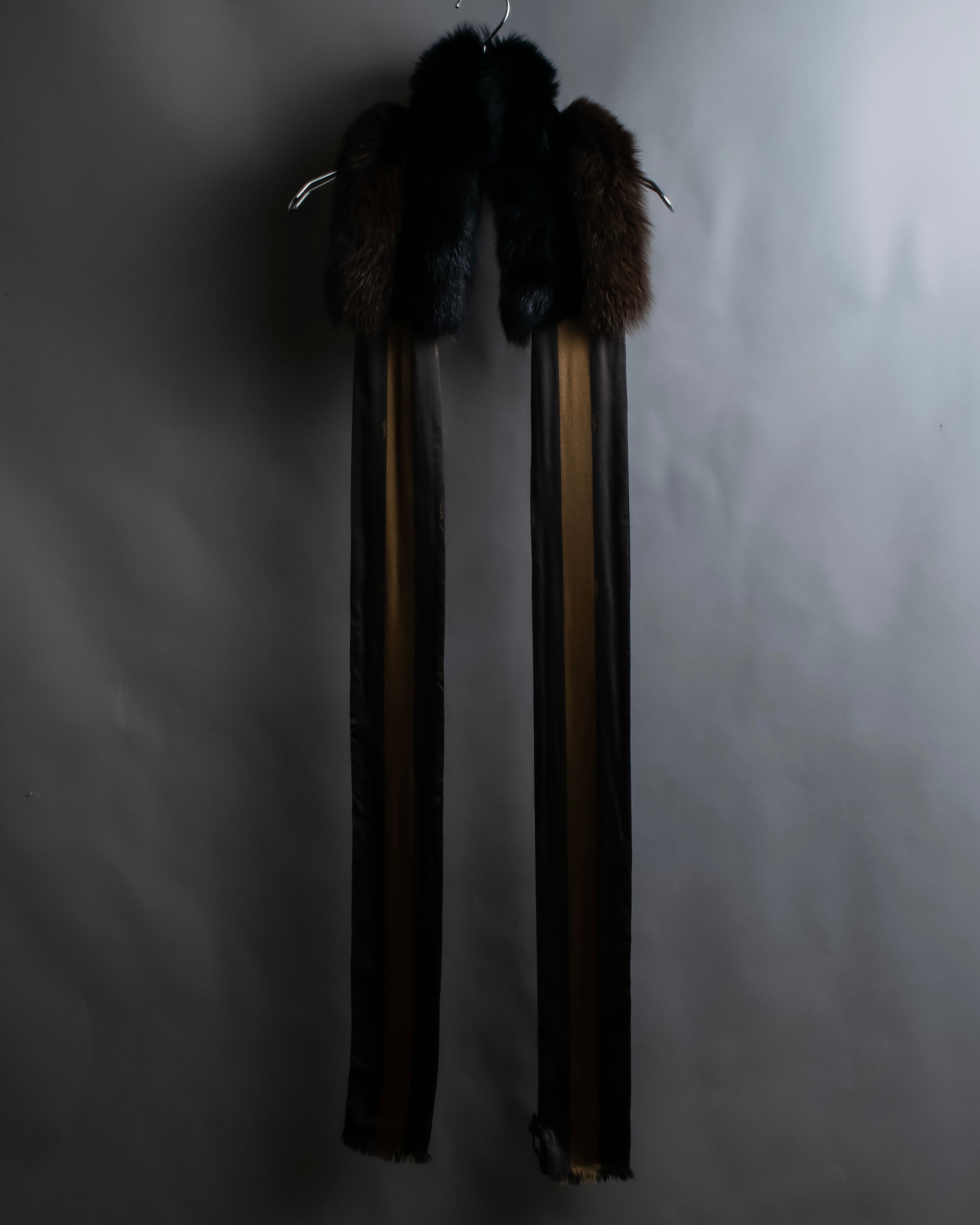"FENDI" Two-tone striped fur docking stole
