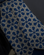 "HERMES" Saddlery anchor chain motif silk neck tie