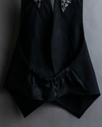 "LOUIS VUITTON" Leather tape cross knit detail vest