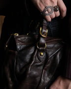 "MIU MIU" Tuck pleat design leather hand bag