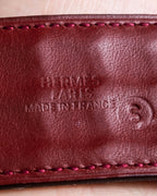 "HERMES" Deutch processing wide leather bracelet