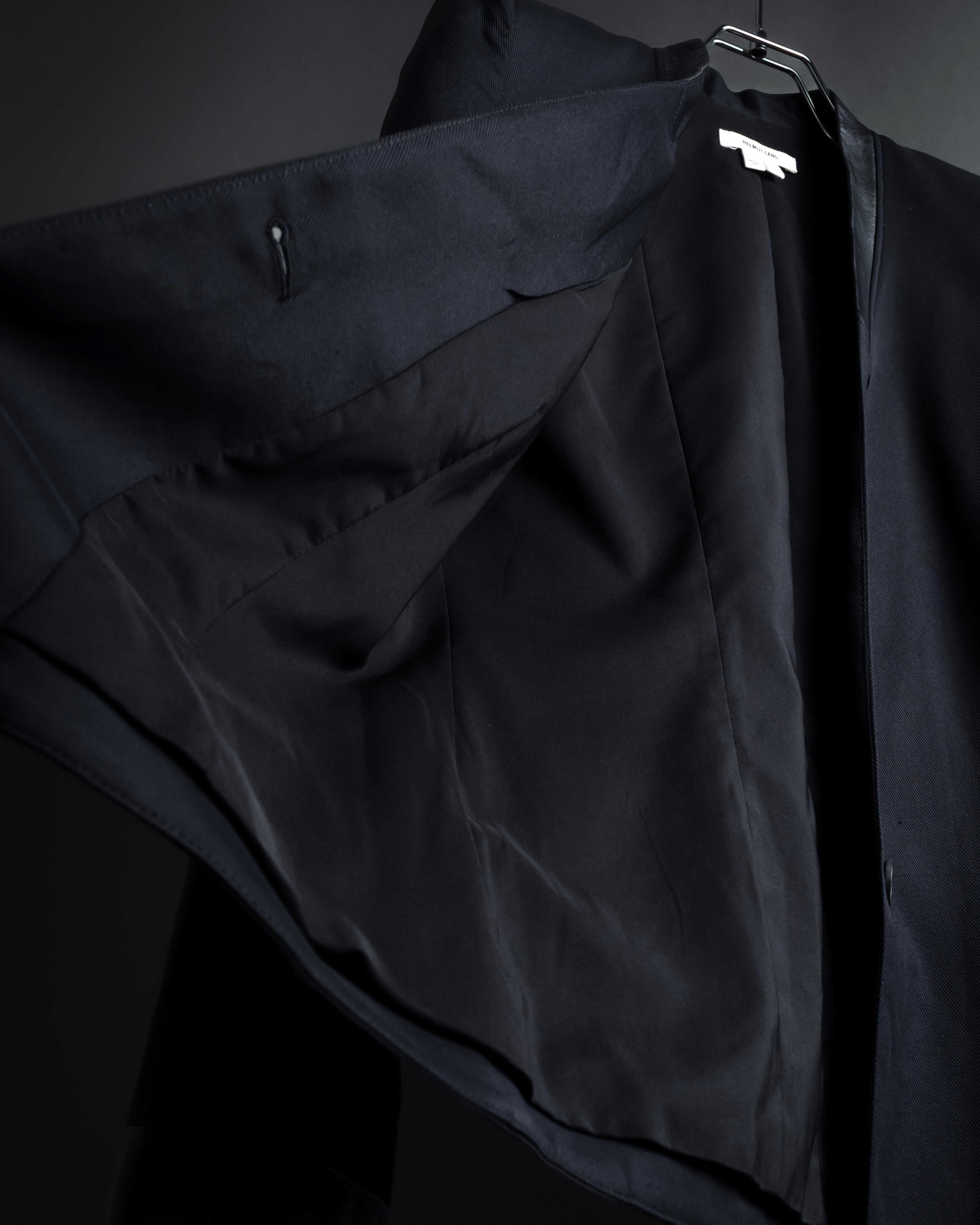 "HELMUT LANG" Leather lapel design, glossy jacket
