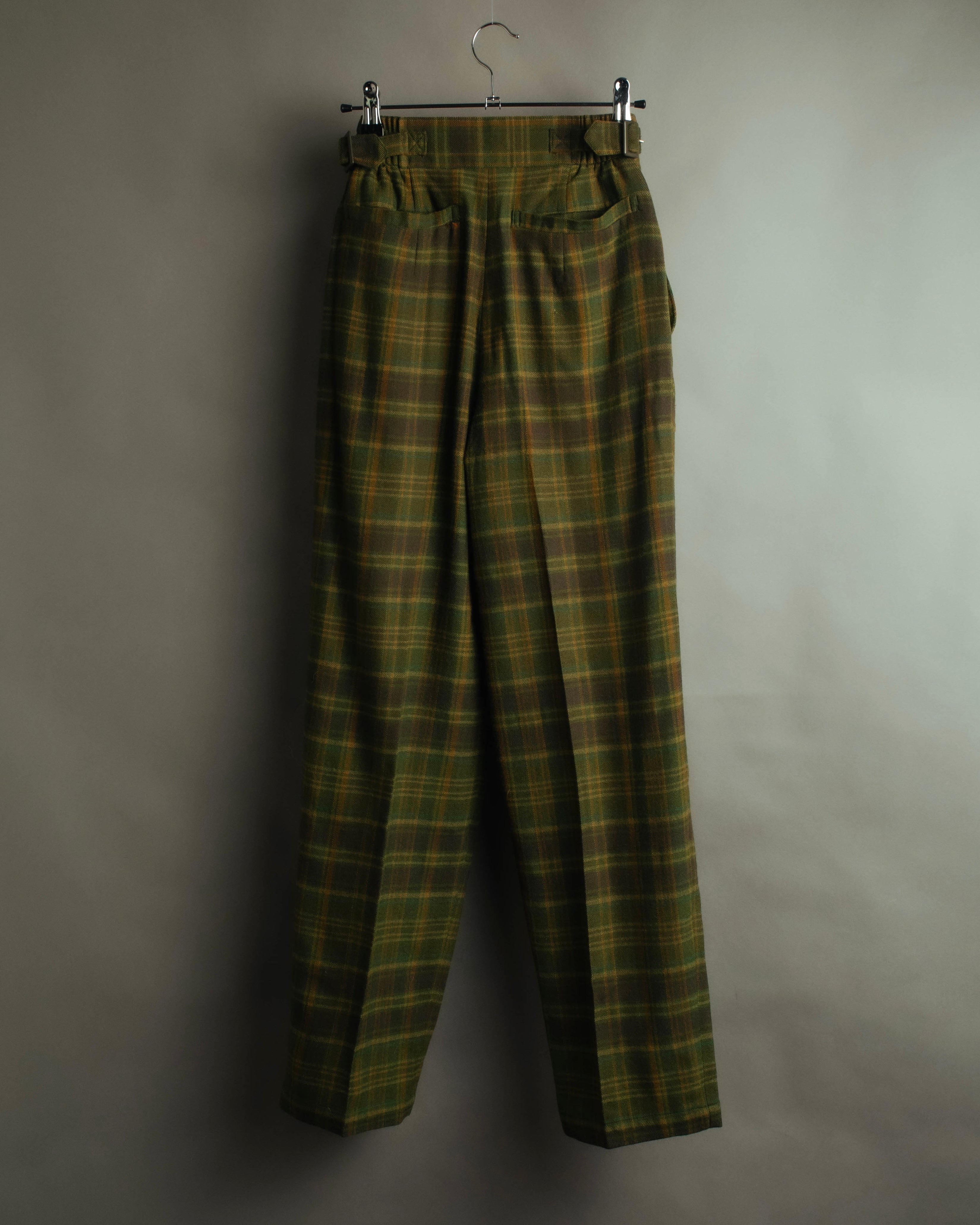 "Christian Dior" 80's-90's Wool plaid blouson and trousers set