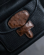 "LOEWE" Flap pocket design ostrich leather bag