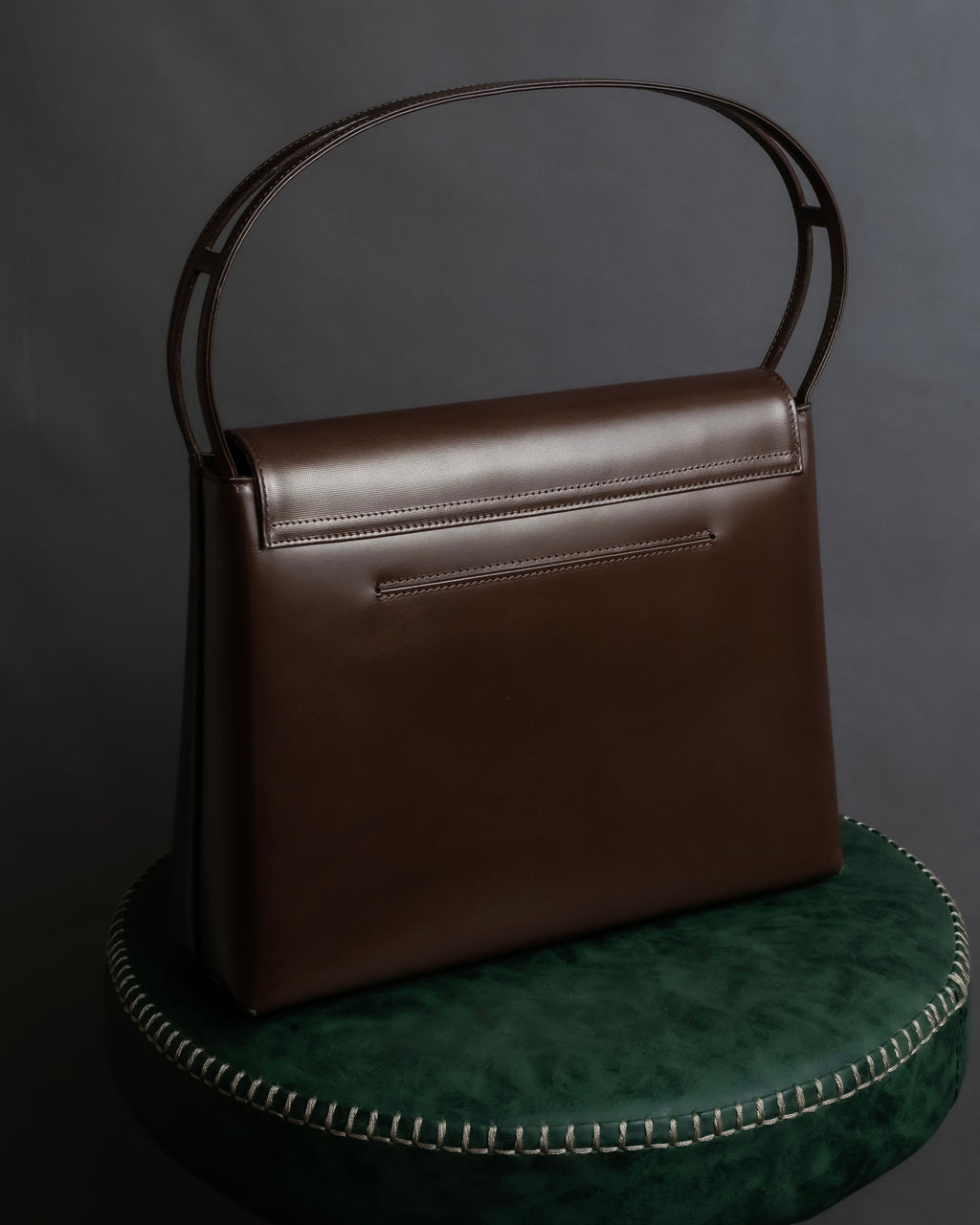 "GIVENCHY MAROQUINERIE" Trapezoidal brown leather one-handle bag