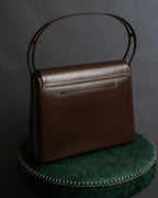 "GIVENCHY MAROQUINERIE" Trapezoidal brown leather one-handle bag