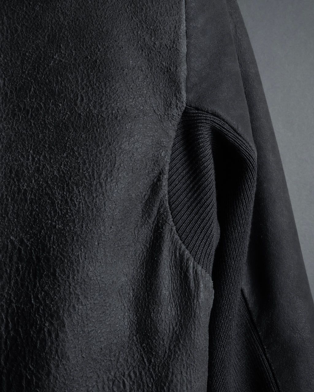 -SPECIAL- "Rick Owens" 13AW Ribbed leather zip-up jacket