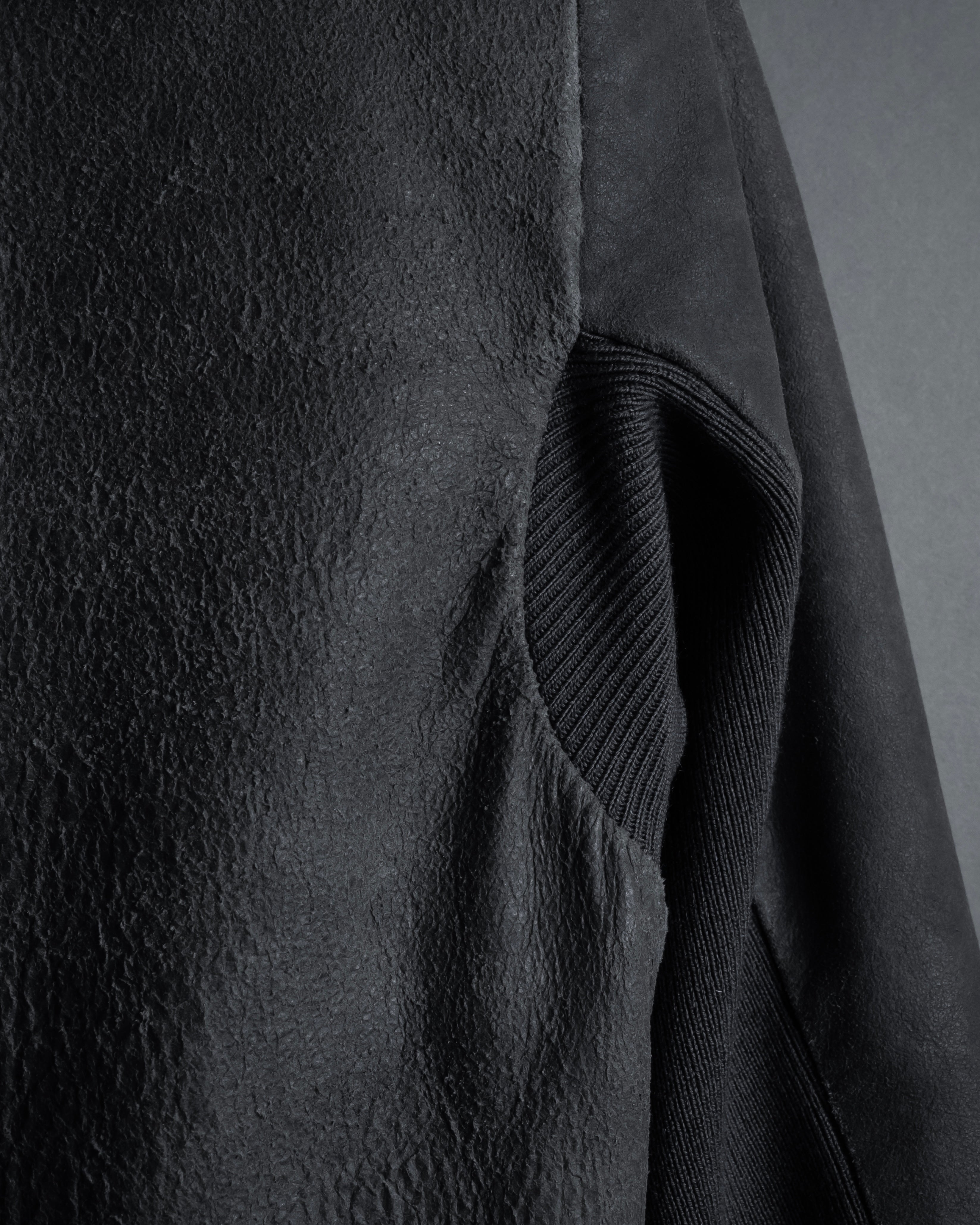 -SPECIAL- "Rick Owens" 13AW Ribbed leather zip-up jacket