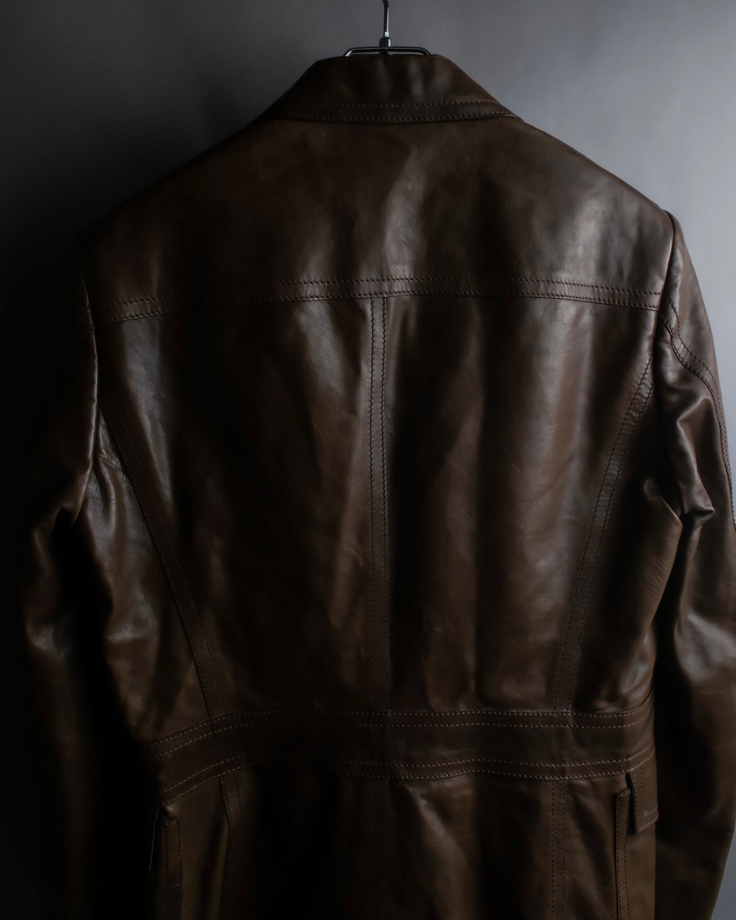 "GUCCI" Oversized calf leather tailored jacket