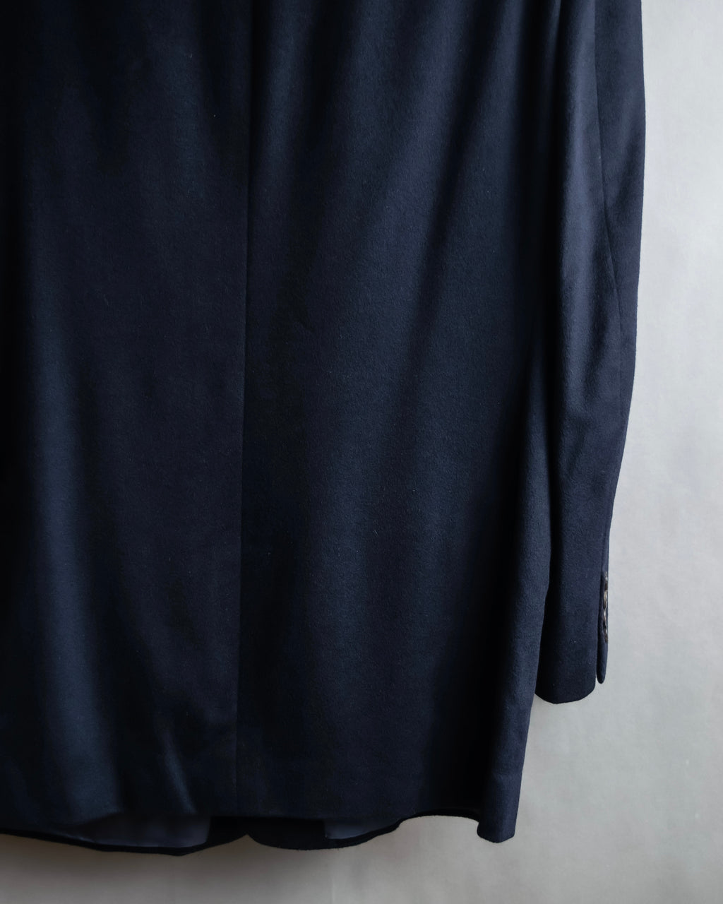 "HERMES" 90's Pure cashmere navy blue tailored jacket