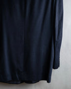 "HERMES" 90's Pure cashmere navy blue tailored jacket