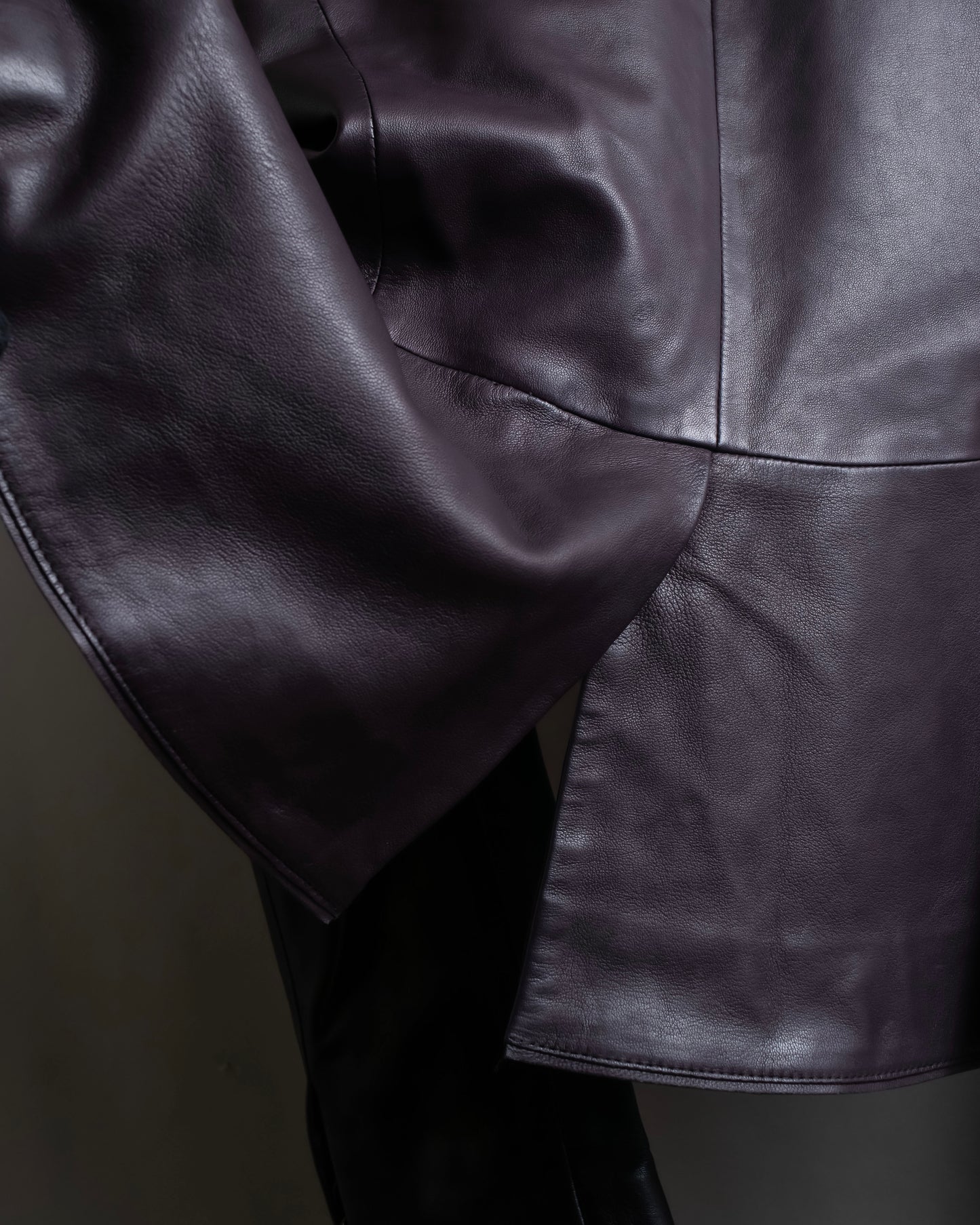 "GUCCI" Cutting design leather tailored jacket