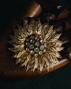 Christian Dior Floral Sunburst Crystal Brooch