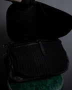 "JIL SANDER" Large flap design Harako leather shoulder bag