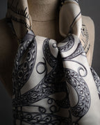 “Christian Dior” 70’s-80’s Clock motif silk scarf