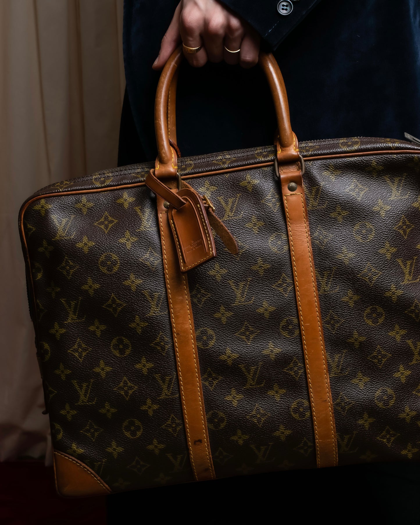 "LOUIS VUITTON" Porto document voyage leather bag