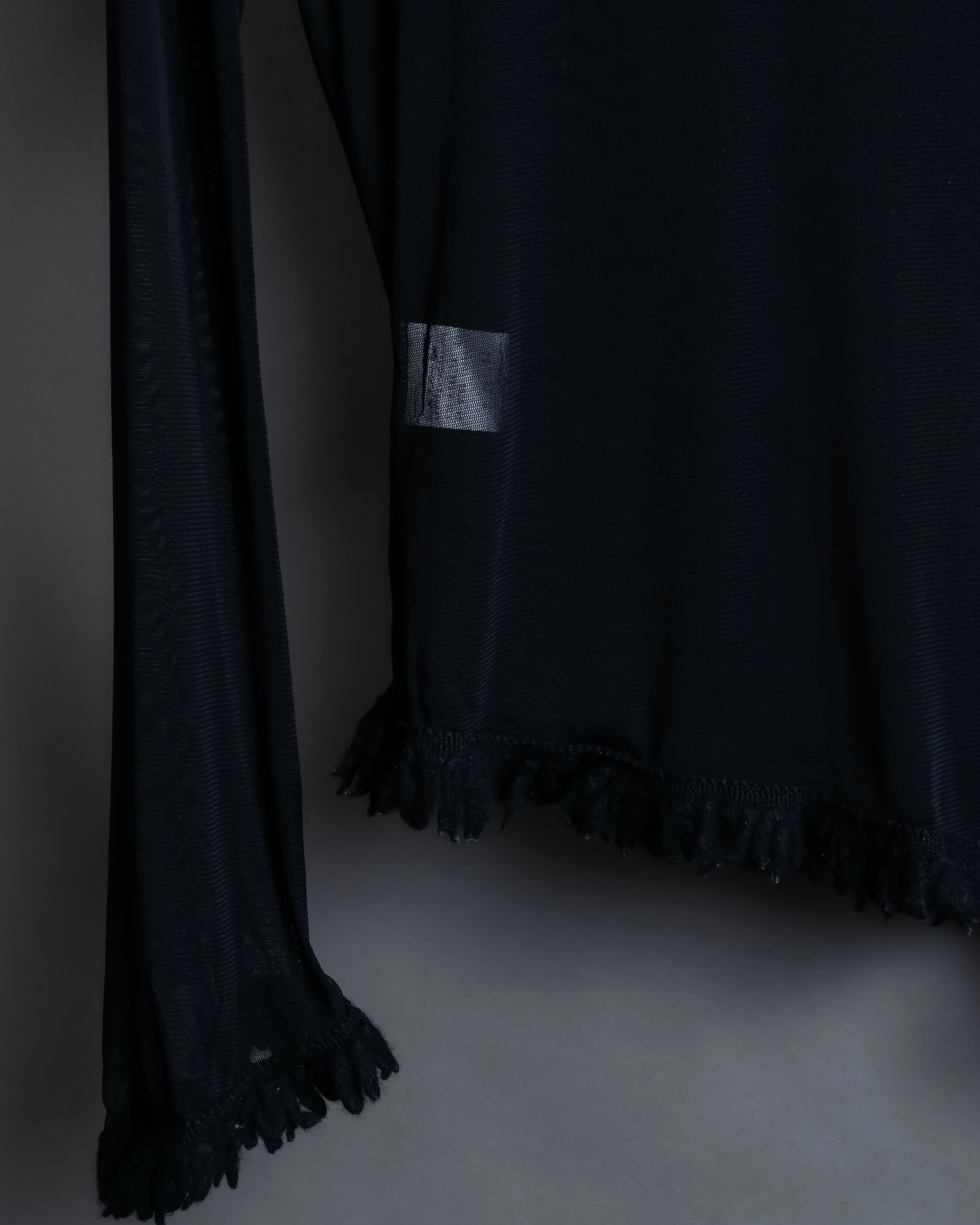 “Jean Paul Gautier” Fringe detailed  asymmetry shear top