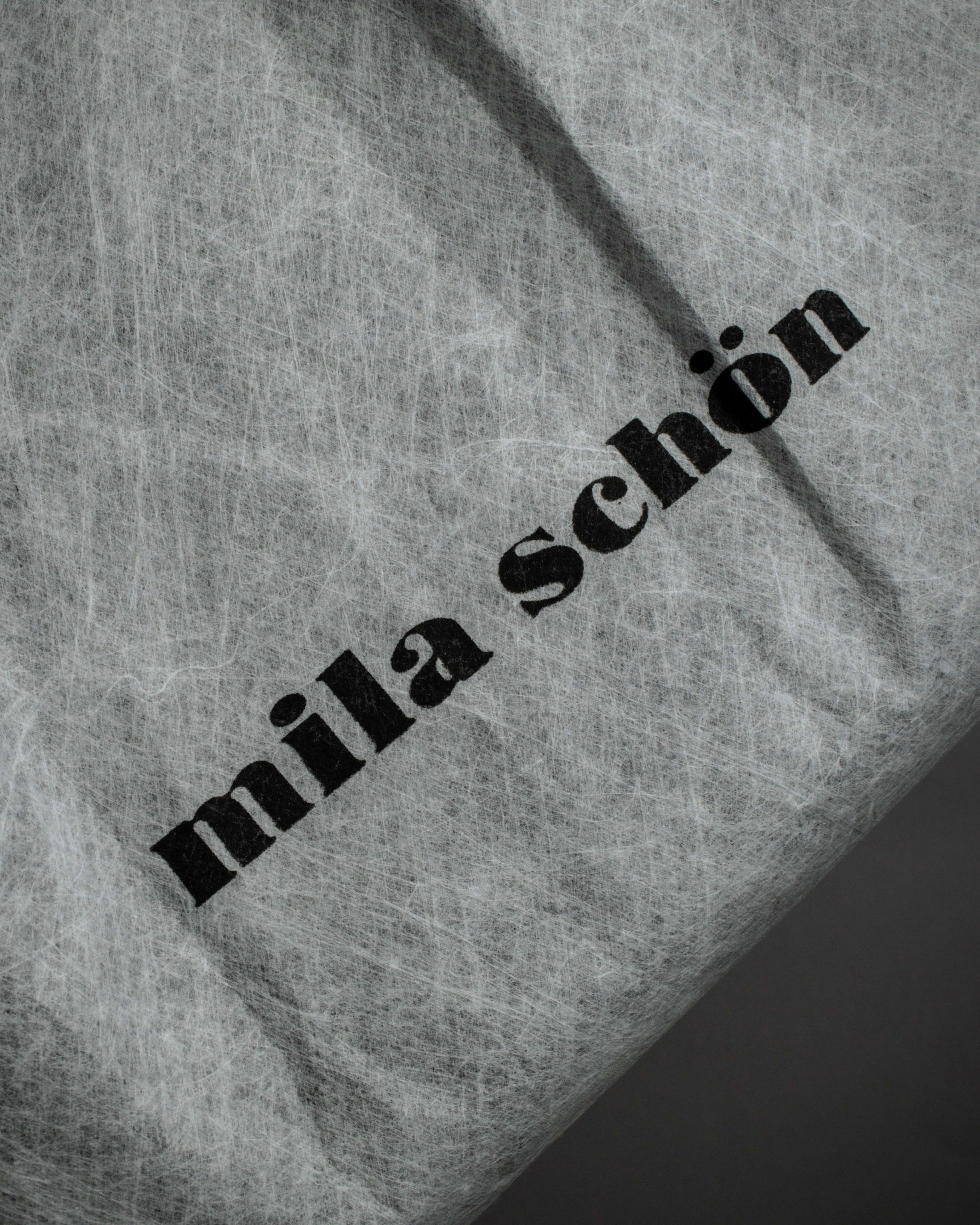 "Mila Schön" Horizontal minimalist metal fittings leather one-handle bag