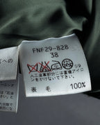 "BURBERRY" Leather switching design check tweed coat