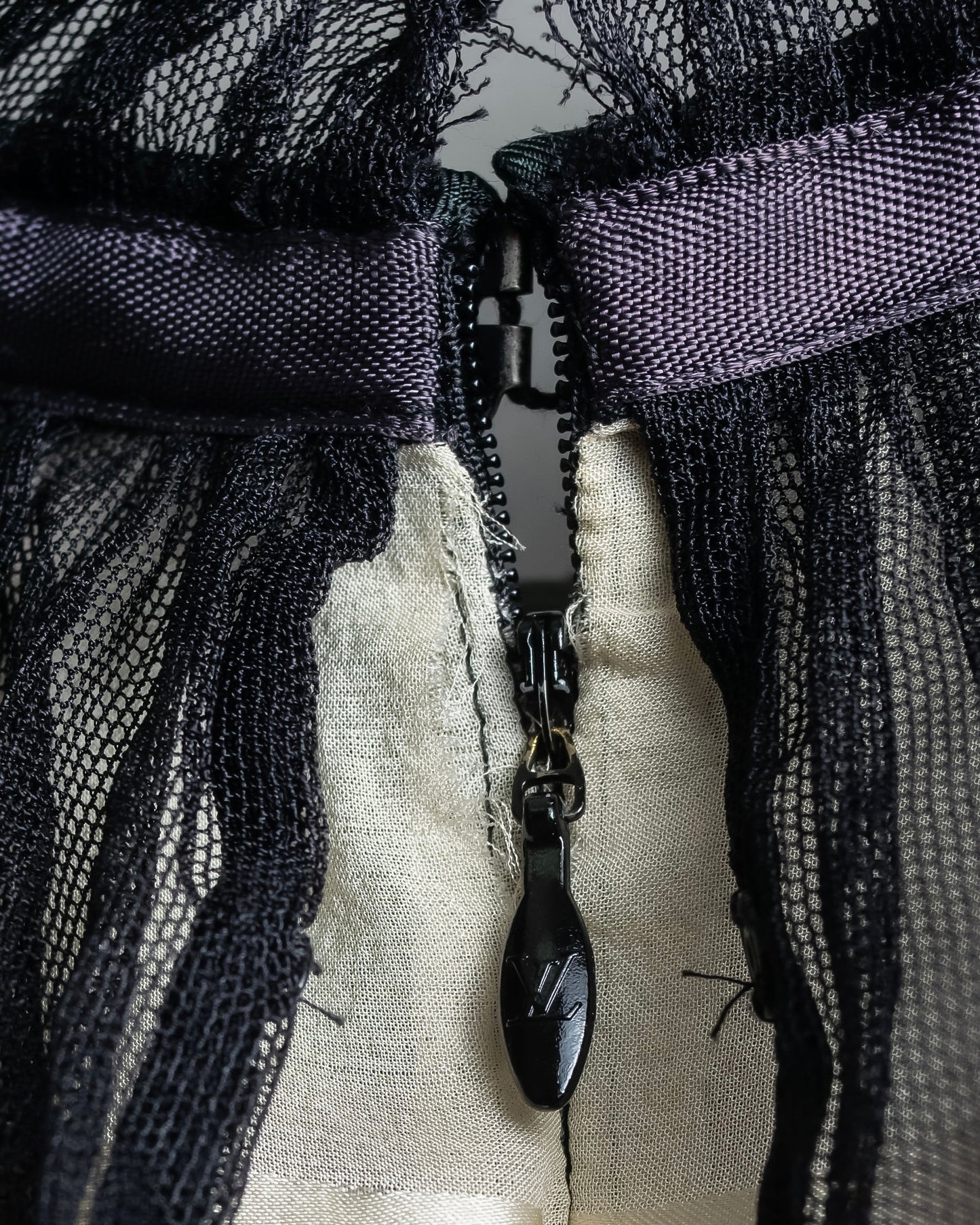 "LOUIS VUITTON" Tulle docking gather mid length skirt