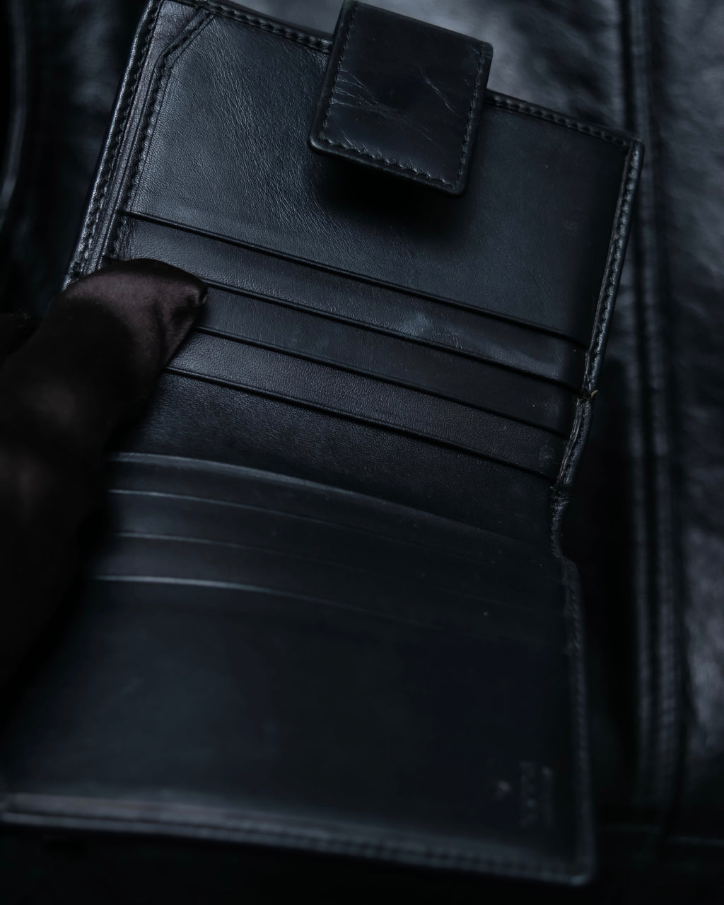 "GUCCI" GG pattern leather compact wallet