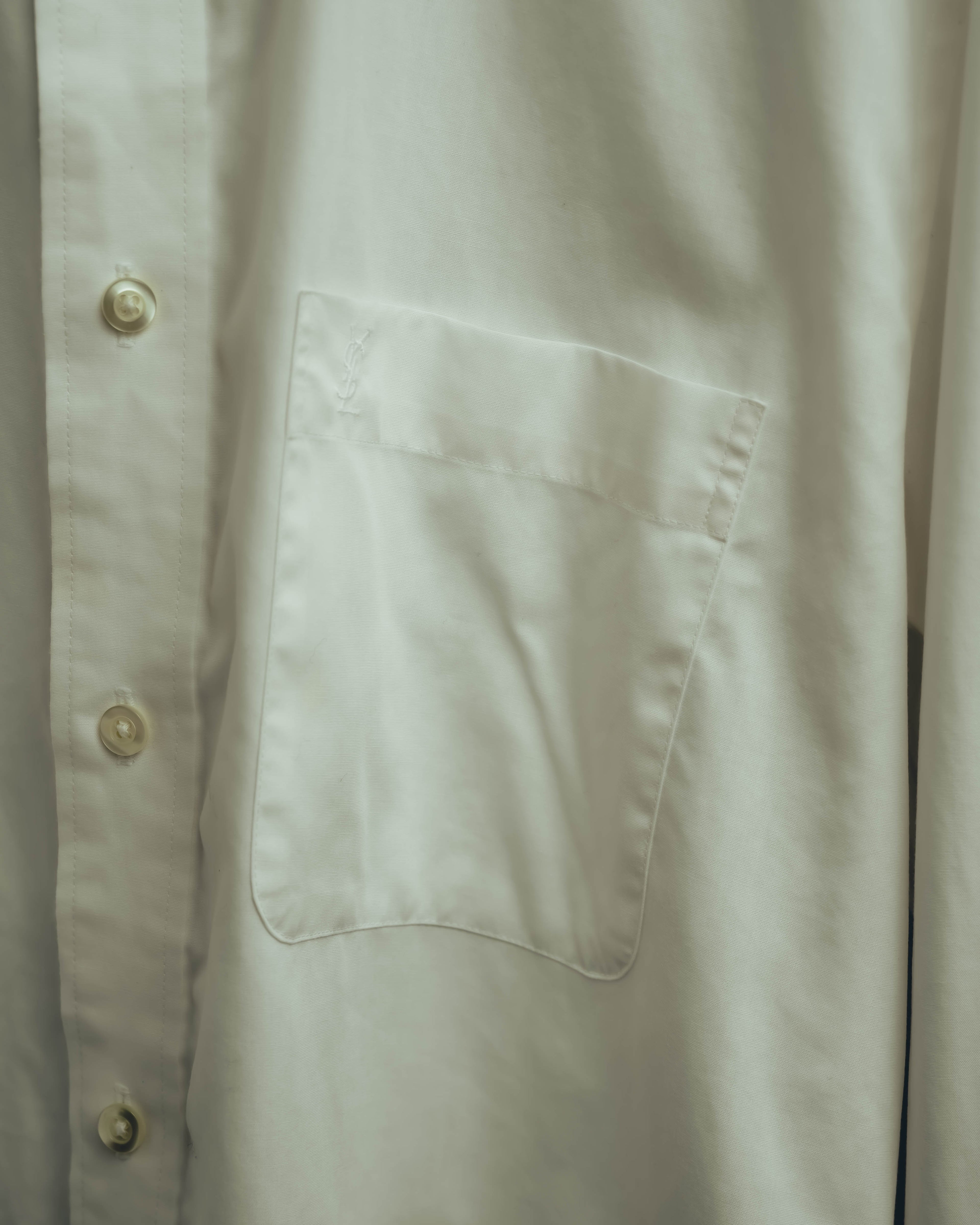 "Yves Saint Laurent" 80's-90's Classic off white dress shirt