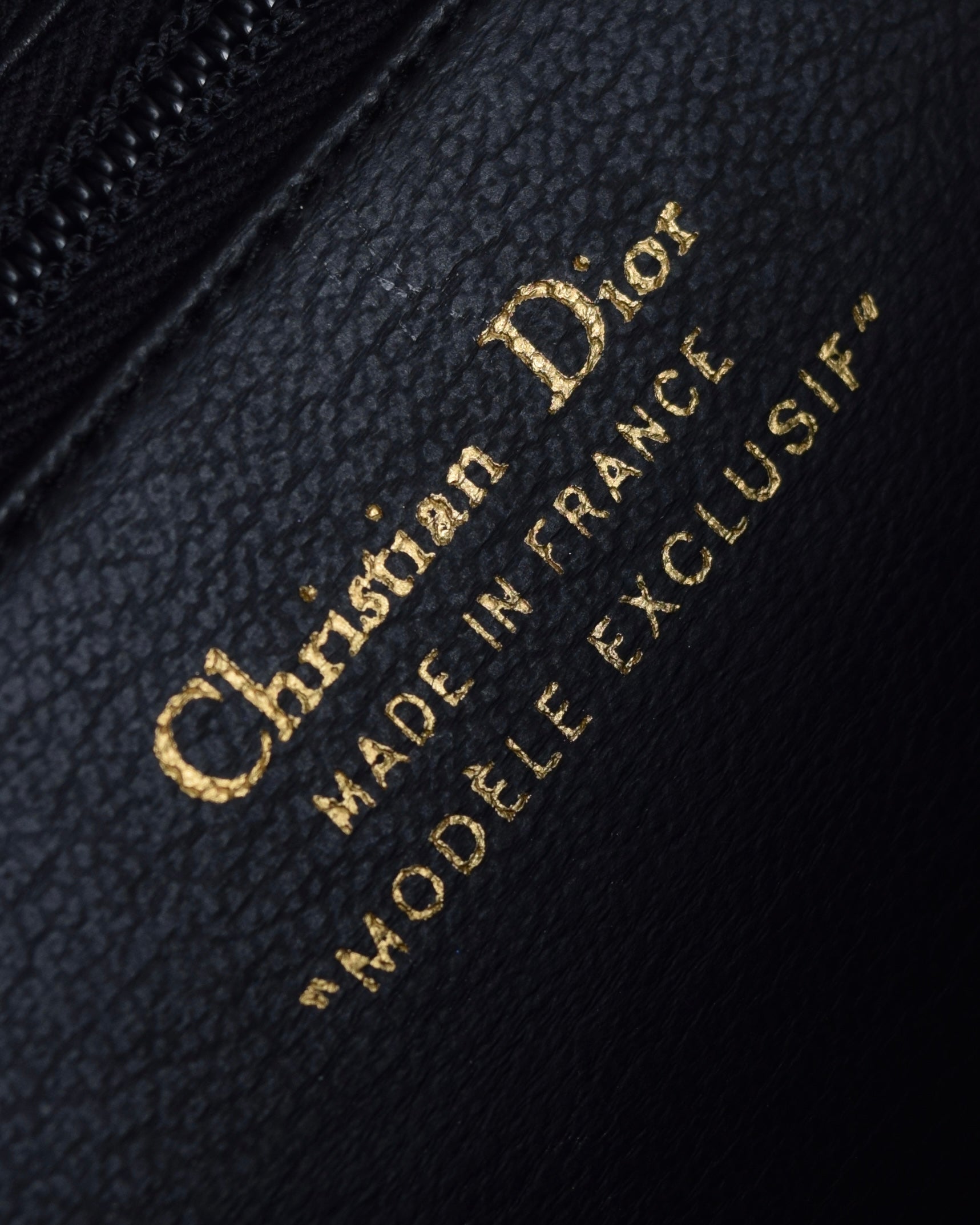 "Christian Dior" Structured flap design gold clasp leather bag