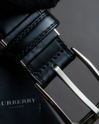 "BURBERRY" Equestrian Knight design leather belt