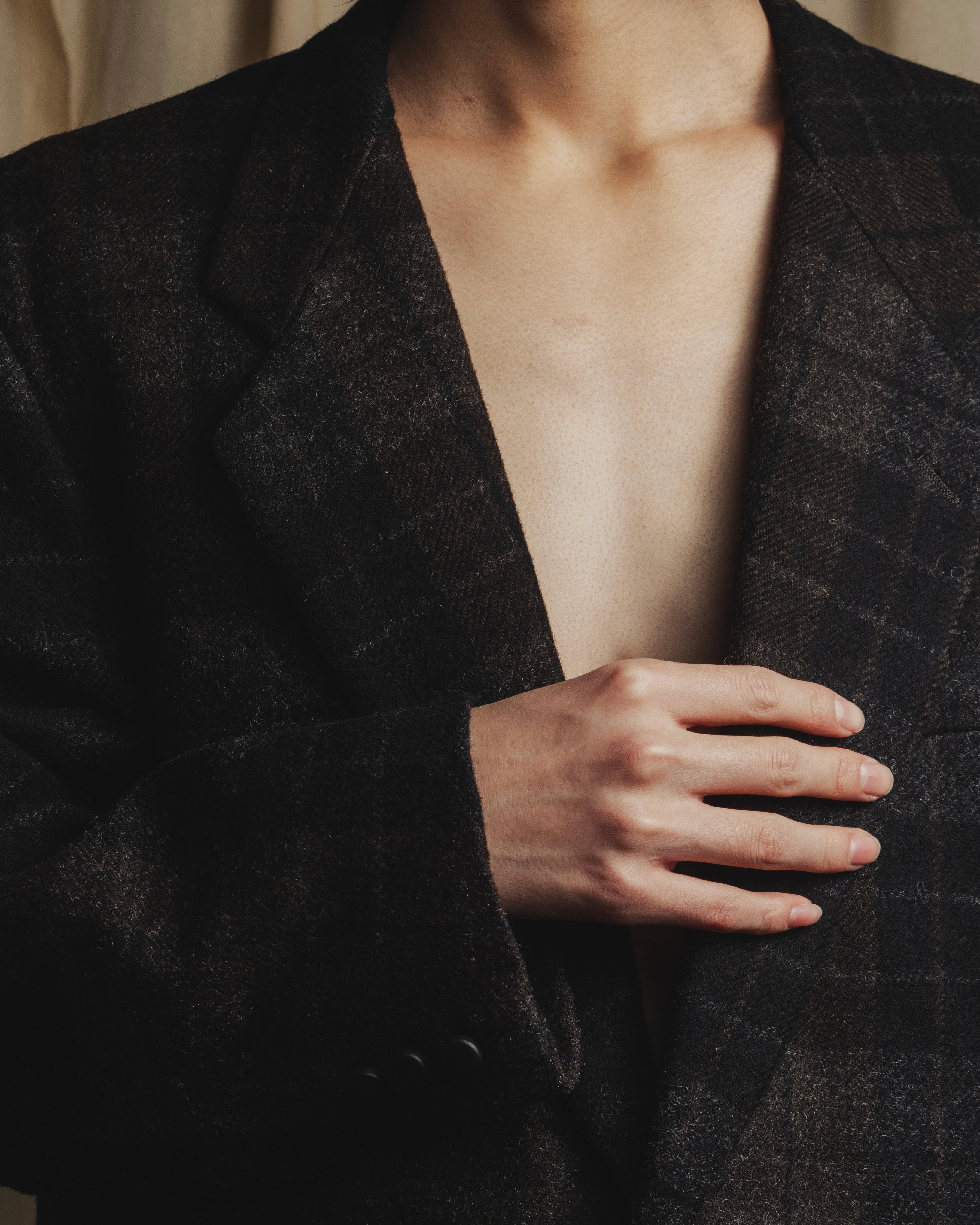 Chaqueta a cuadros de corte recto de la colección 88AW de COMME des GARÇONS HOMME