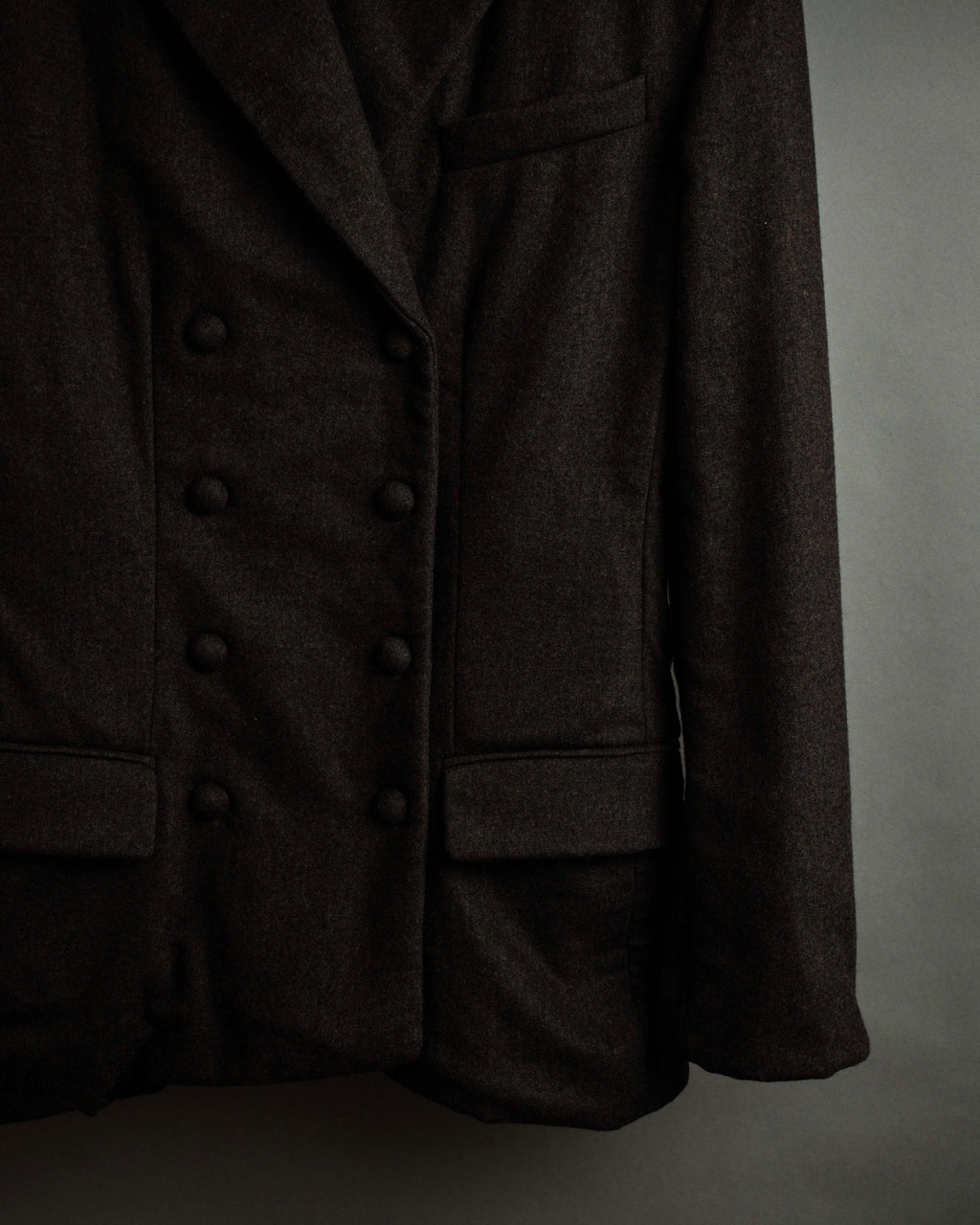 "FENDI" Double-breasted heavy duty wool flannel jacket