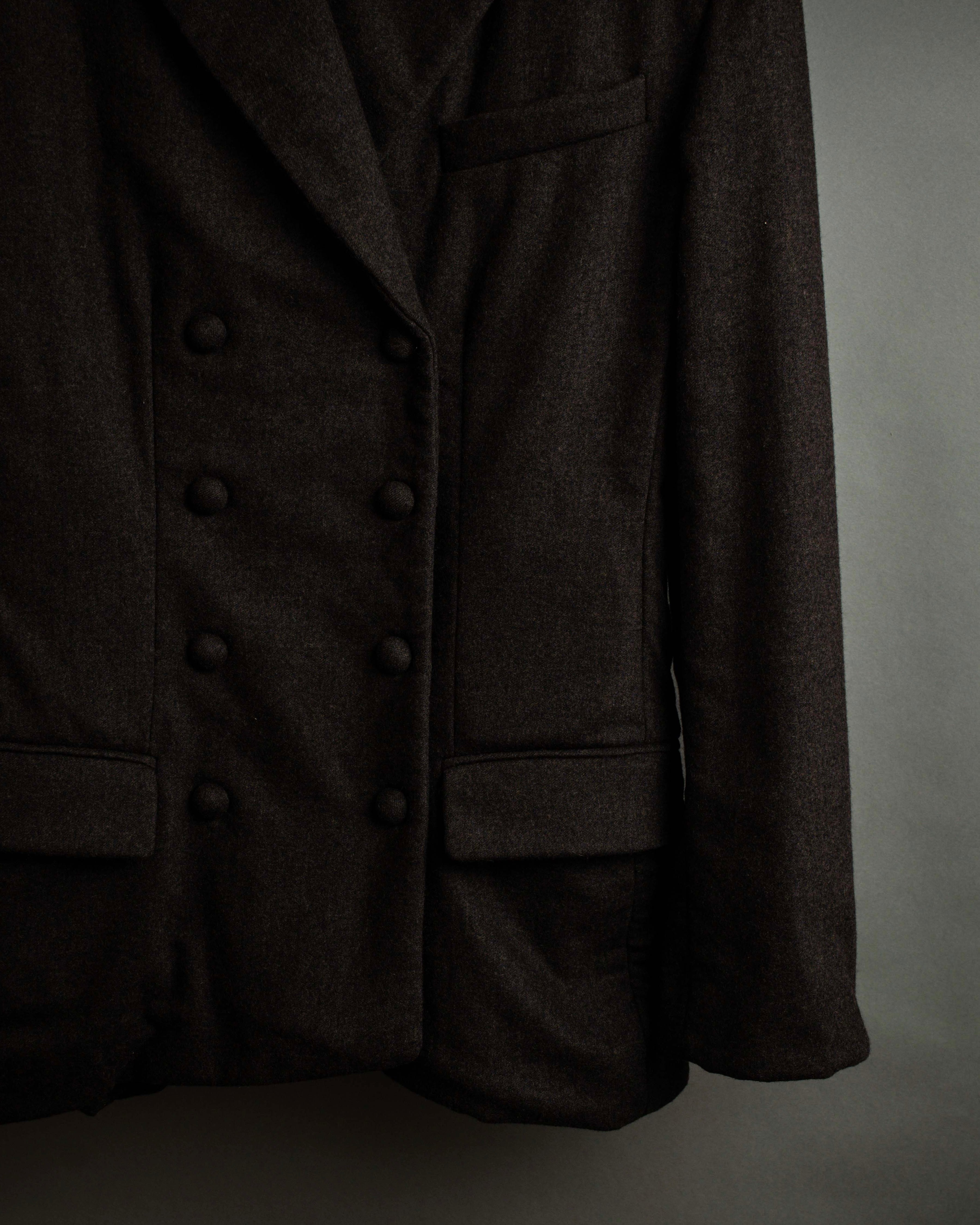 "FENDI" Double-breasted heavy duty wool flannel jacket