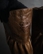 “LOEWE” 2000’s Gathered wedge long boots