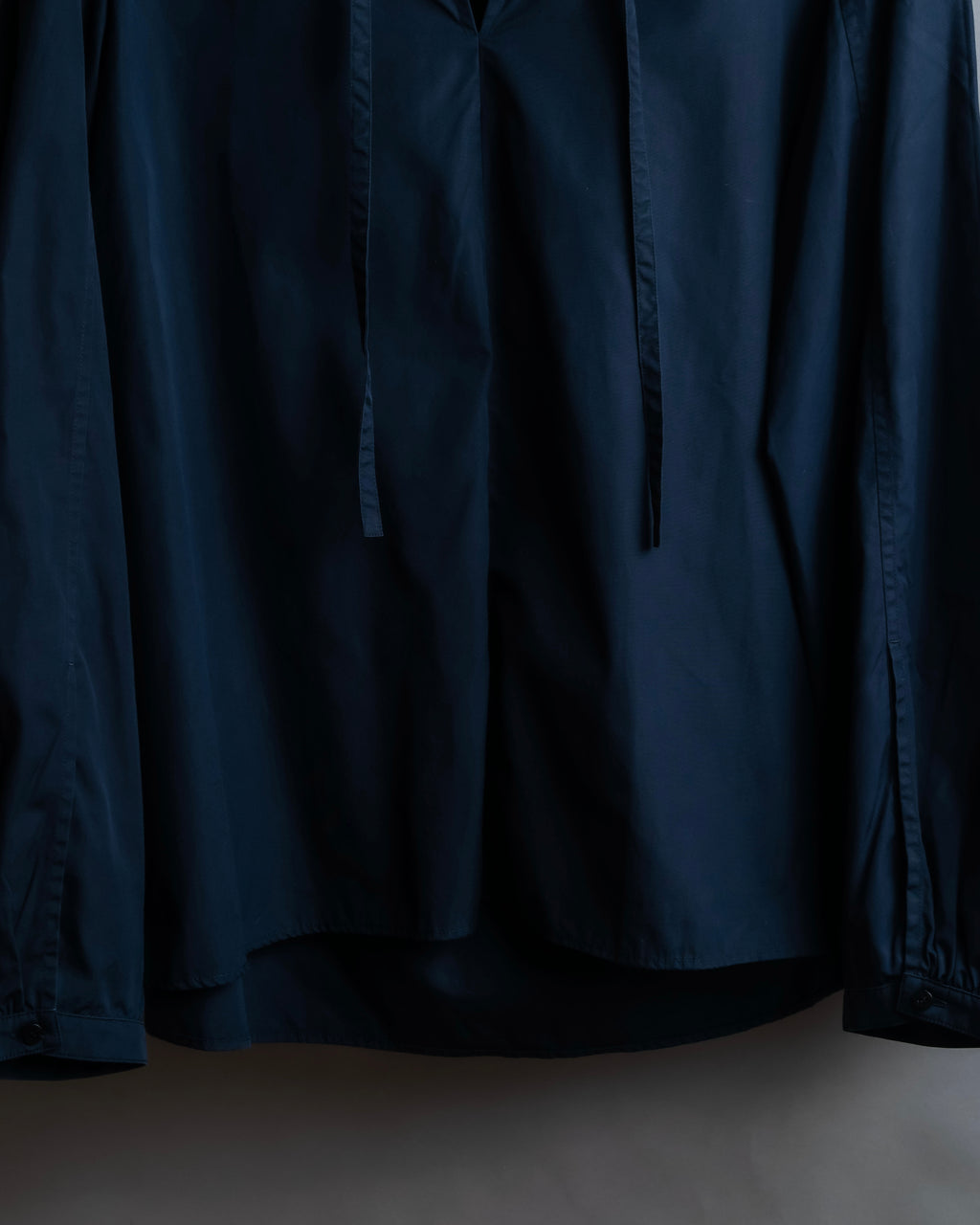 "HERMES" Skipper collar drawstring pullover shirt