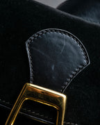 "GUCCI" Interlocking G design suede bag