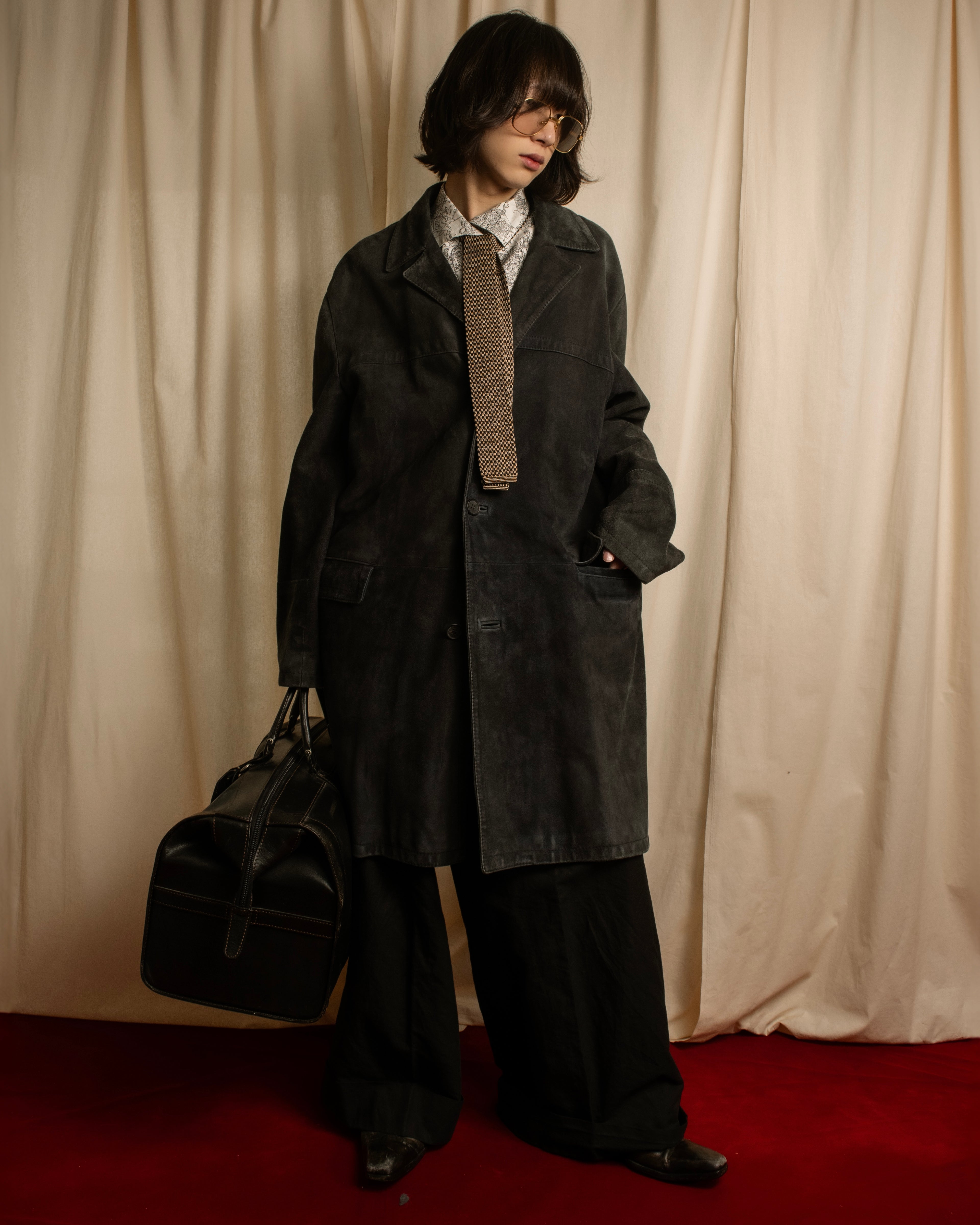 -SPECIAL- "GUCCI" 1998's-01's Tom Ford period beautiful faded suede long coat