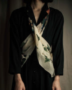 "Christian Dior" Wreath floral design silk scarf